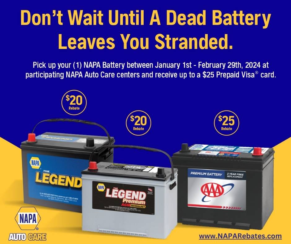 Legendary Starting Power from NAPA Batteries